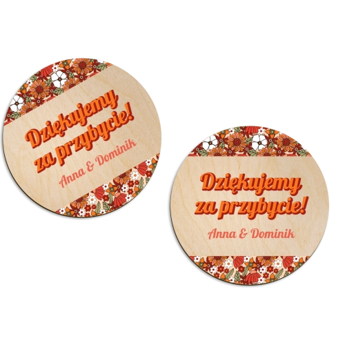 Magnes Okrągły - Retro Style Motyw 3