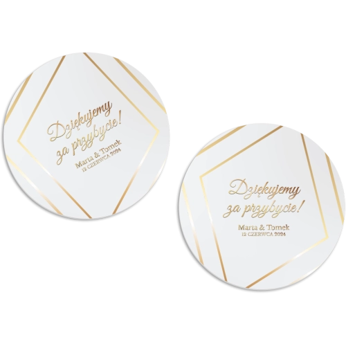 Magnes Okrągły - Marmur & Złoto - Motyw 1