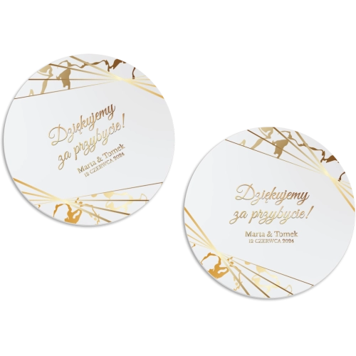 Magnes Okrągły - Marmur & Złoto - Motyw 4