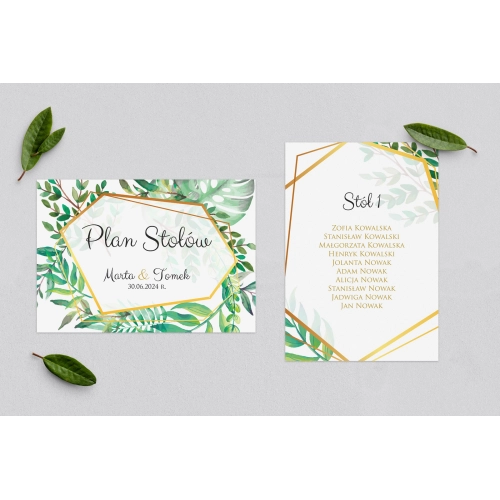 Plan Stołów - Karteczka Flowers & Frame Motyw 2