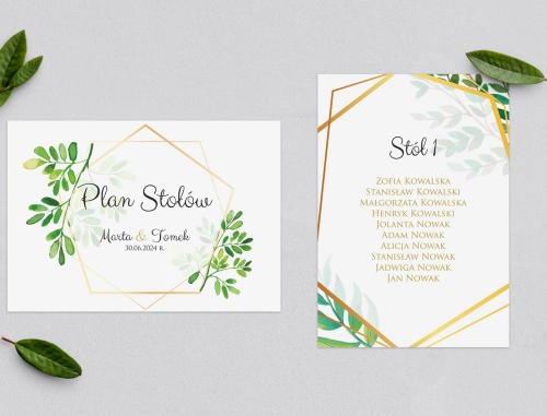 Plan Stołów - Karteczka Flowers & Frame Motyw 3