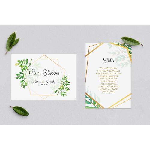 Plan Stołów - Karteczka Flowers & Frame Motyw 3