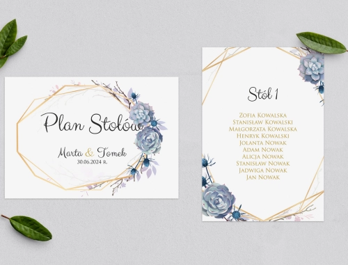 Plan Stołów - Karteczka Flowers & Frame Motyw 6