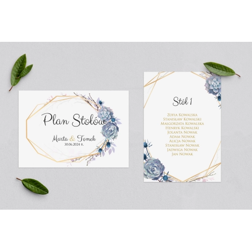 Plan Stołów - Karteczka Flowers & Frame Motyw 6