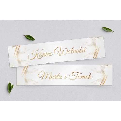 Tablice Rejestracyjne 2 szt. - Marmur i Złoto Motyw 1