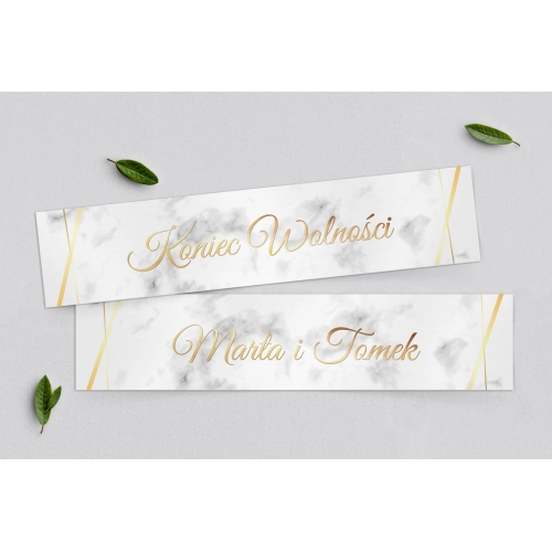 Tablice Rejestracyjne 2 szt. - Marmur i Złoto Motyw 2