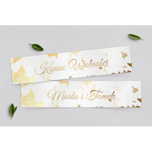 Tablice Rejestracyjne 2 szt. - Marmur i Złoto Motyw 5
