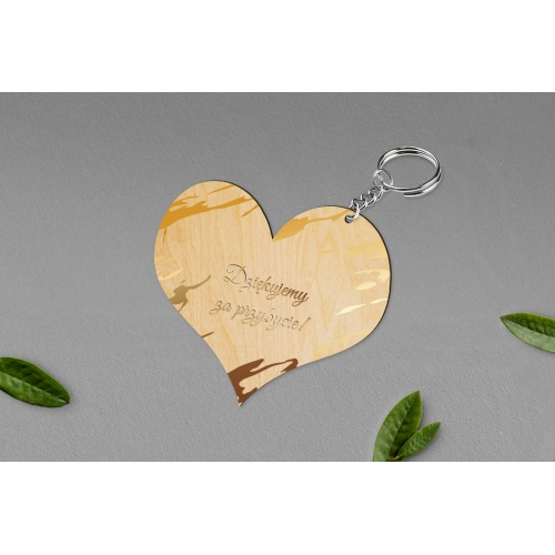 Breloki z Nadrukiem - Serce Marmur & Złoto - Motyw 3