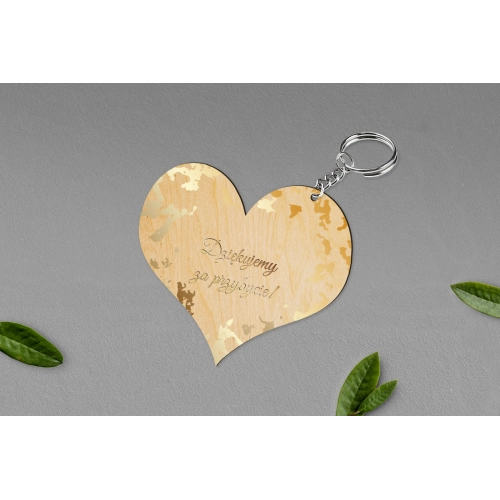 Breloki z Nadrukiem - Serce Marmur & Złoto - Motyw 5