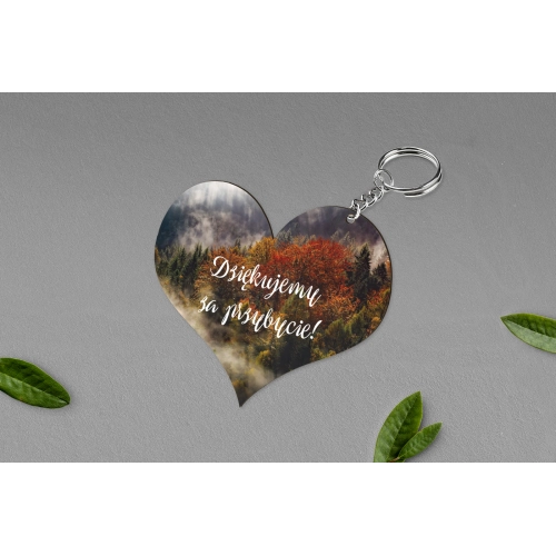 Breloki z Nadrukiem - Serce Forest - Motyw 3