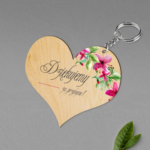 Breloki z Nadrukiem - Serce Akwarelowe Wianki Motyw 2