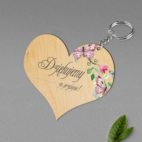 Breloki z Nadrukiem - Serce Akwarelowe Wianki Motyw 3