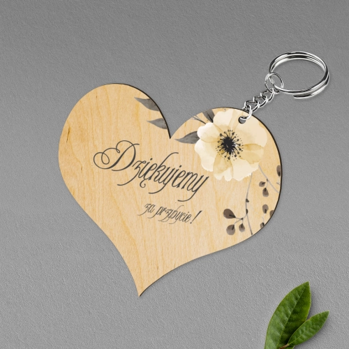 Breloki z Nadrukiem - Serce Akwarelowe Wianki Motyw 4