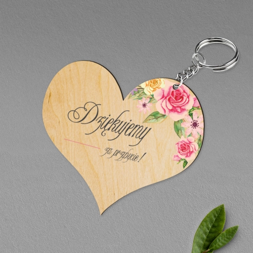 Breloki z Nadrukiem - Serce Akwarelowe Wianki Motyw 5