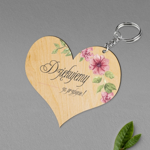 Breloki z Nadrukiem - Serce Akwarelowe Wianki Motyw 6
