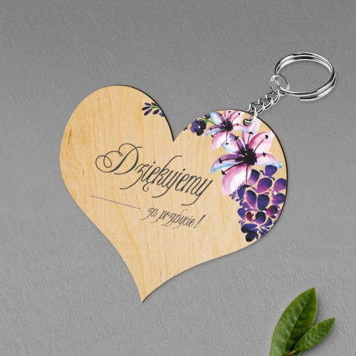 Breloki z Nadrukiem - Serce Akwarelowe Wianki Motyw 7