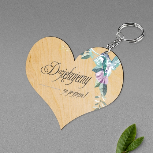 Breloki z Nadrukiem - Serce Akwarelowe Wianki Motyw 8
