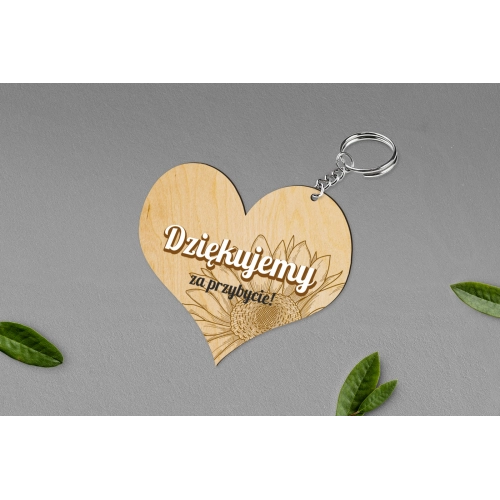 Breloki z Nadrukiem - Serce Sunflowers Motyw 3