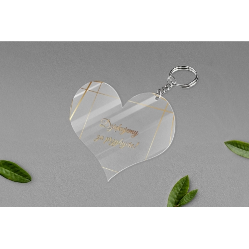 Breloki z Nadrukiem - Serce Marmur & Złoto - Motyw 2