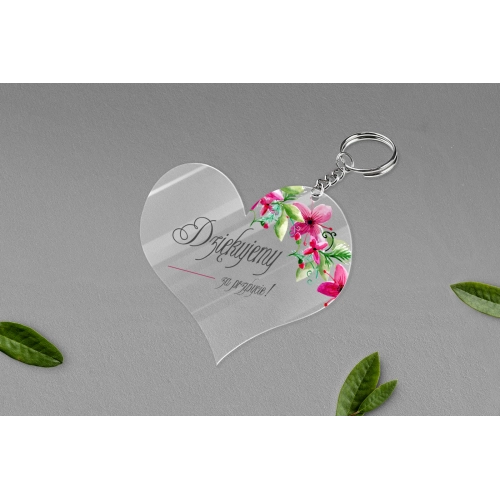 Breloki z&nbsp;Nadrukiem - Serce Akwarelowe Wianki Motyw 2