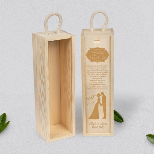 Skrzynka na wino dla Dziadków - Naturalna