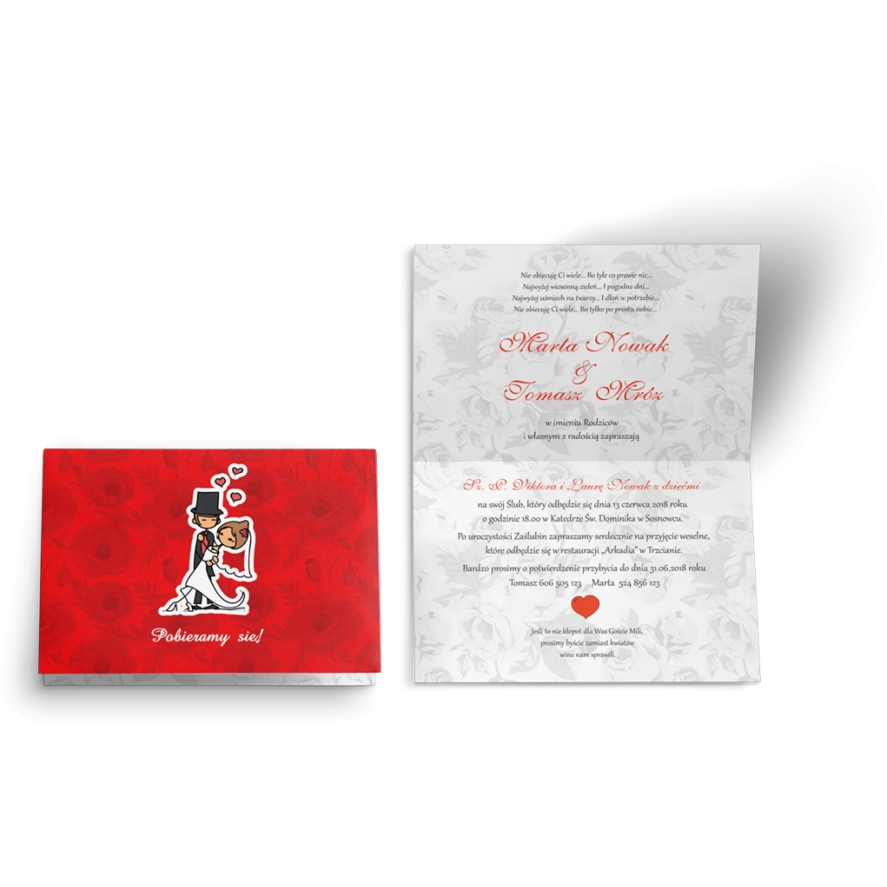 Zaproszenie ślubne Zakochani - Motyw 1