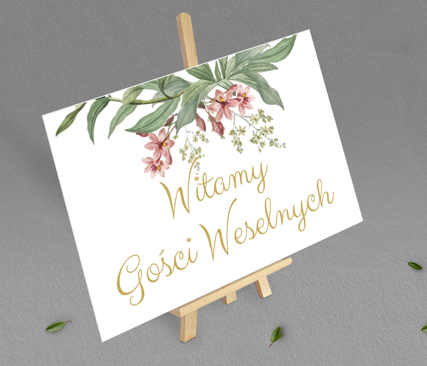 Tablica Powitalna - Liście Motyw 2