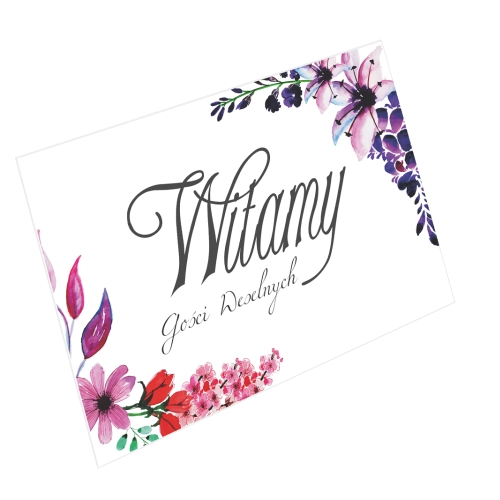 Tablica Powitalna - Akwarelowe Wianki Motyw 7