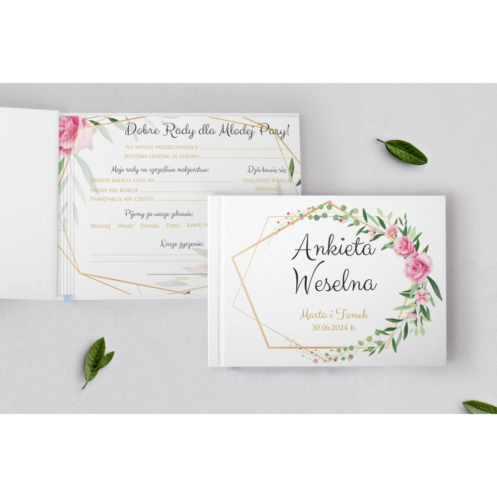 Ankieta Weselna - Flowers & Frame Motyw 4