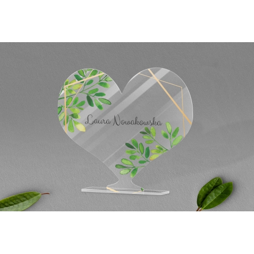 Winietki ślubne - Statuetka Serce Flowers & Frame Motyw 3