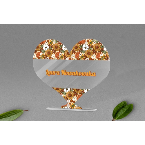 Winietki ślubne - Statuetka Serce Retro Style Motyw 1