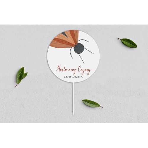 Topper na tort weselny - Butterflies - Motyw 2