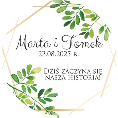 Topper na tort weselny - Flowers & Frame Motyw 3
