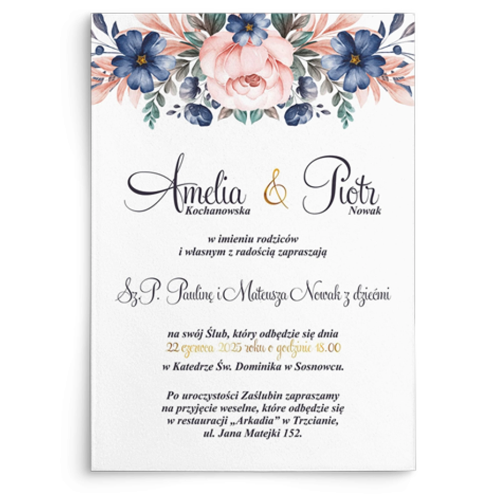 Zaproszenia ślubne Geometryczne Serce - Motyw 2