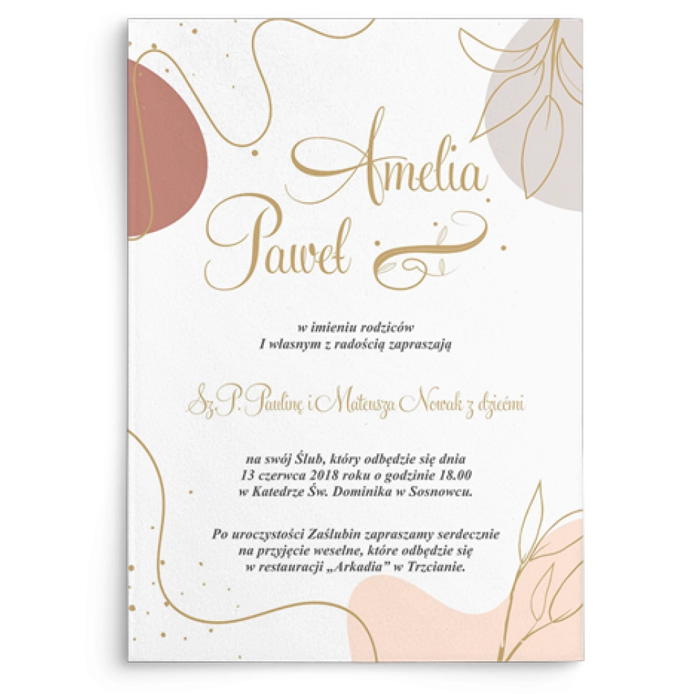 Zaproszenia ślubne Splash - Motyw 3