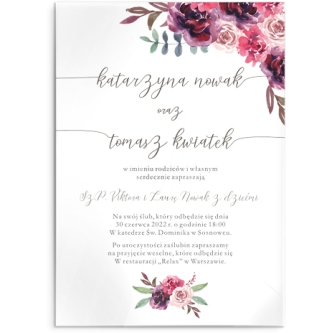 Zaproszenia ślubne PasteLove - Akrylowe Motyw 1