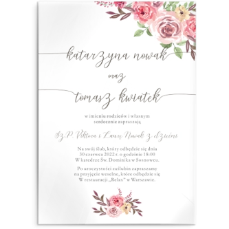 Zaproszenia ślubne PasteLove - Akrylowe Motyw 2