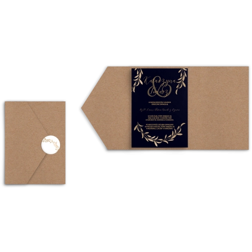 Zaproszenia ślubne w etui Goldish - motyw 3