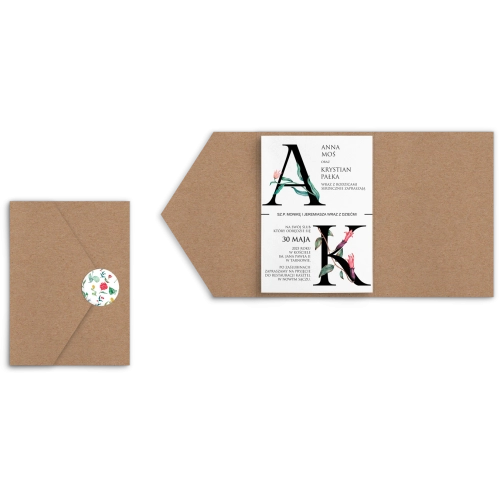 Zaproszenia ślubne w&nbsp;etui Letters- motyw 1