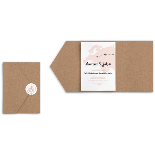 Zaproszenia ślubne w&nbsp;etui Travels - motyw 3
