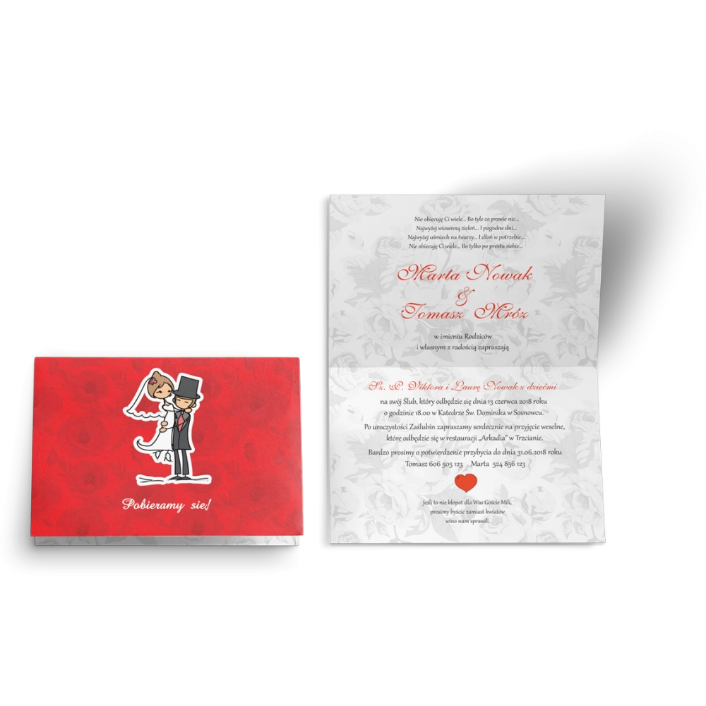 Zaproszenie ślubne Zakochani - Motyw 6
