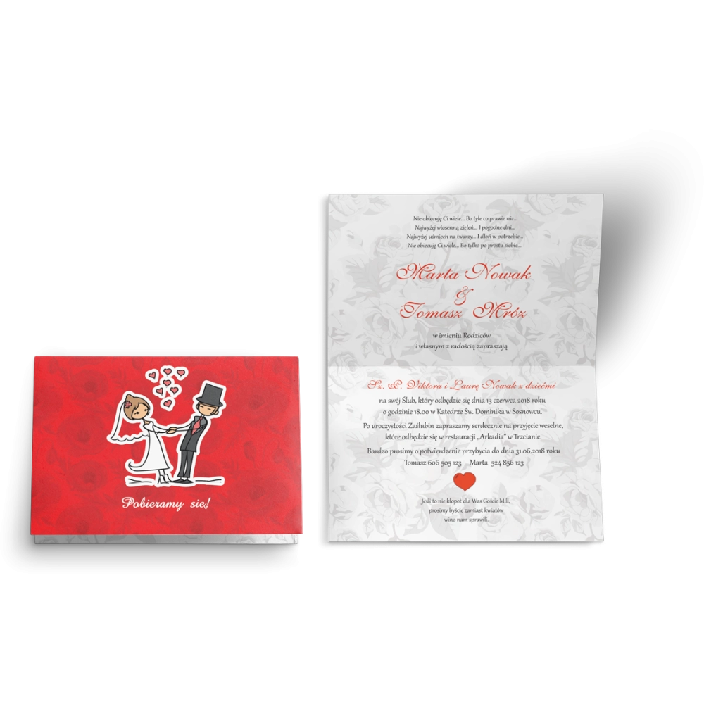 Zaproszenie ślubne Zakochani - Motyw 8