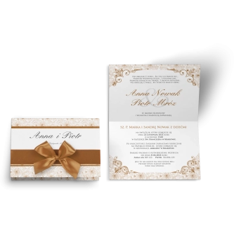 Zaproszenie ślubne Ornaments - Brązowe