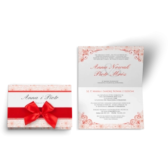 Zaproszenie ślubne Ornaments - Czerwone