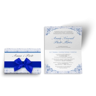 Zaproszenie ślubne Ornaments - Niebieskie