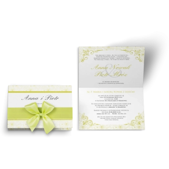 Zaproszenie ślubne Ornaments - Oliwkowy