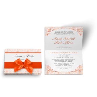 Zaproszenie ślubne Ornaments - Pomarańczowe
