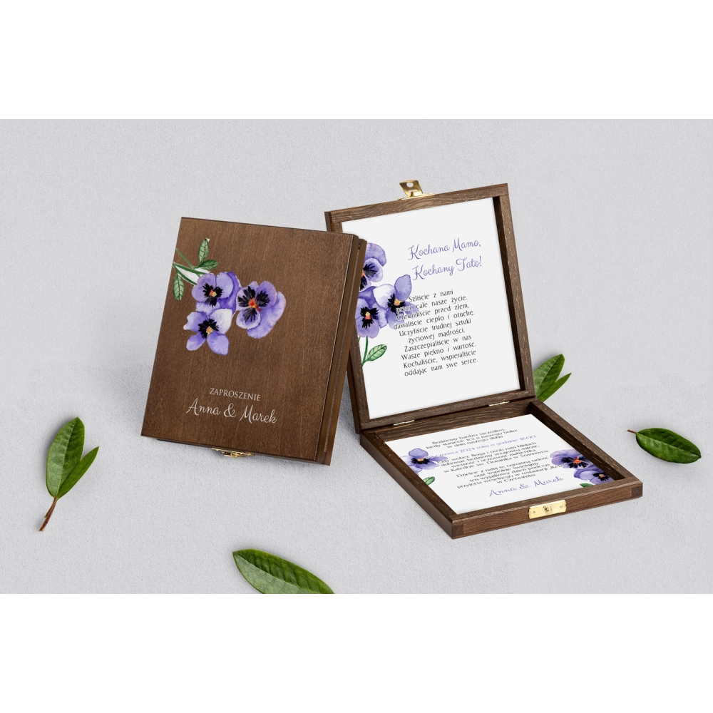 Zaproszenie dla Rodziców - brązowe Sweet Love Motyw 3