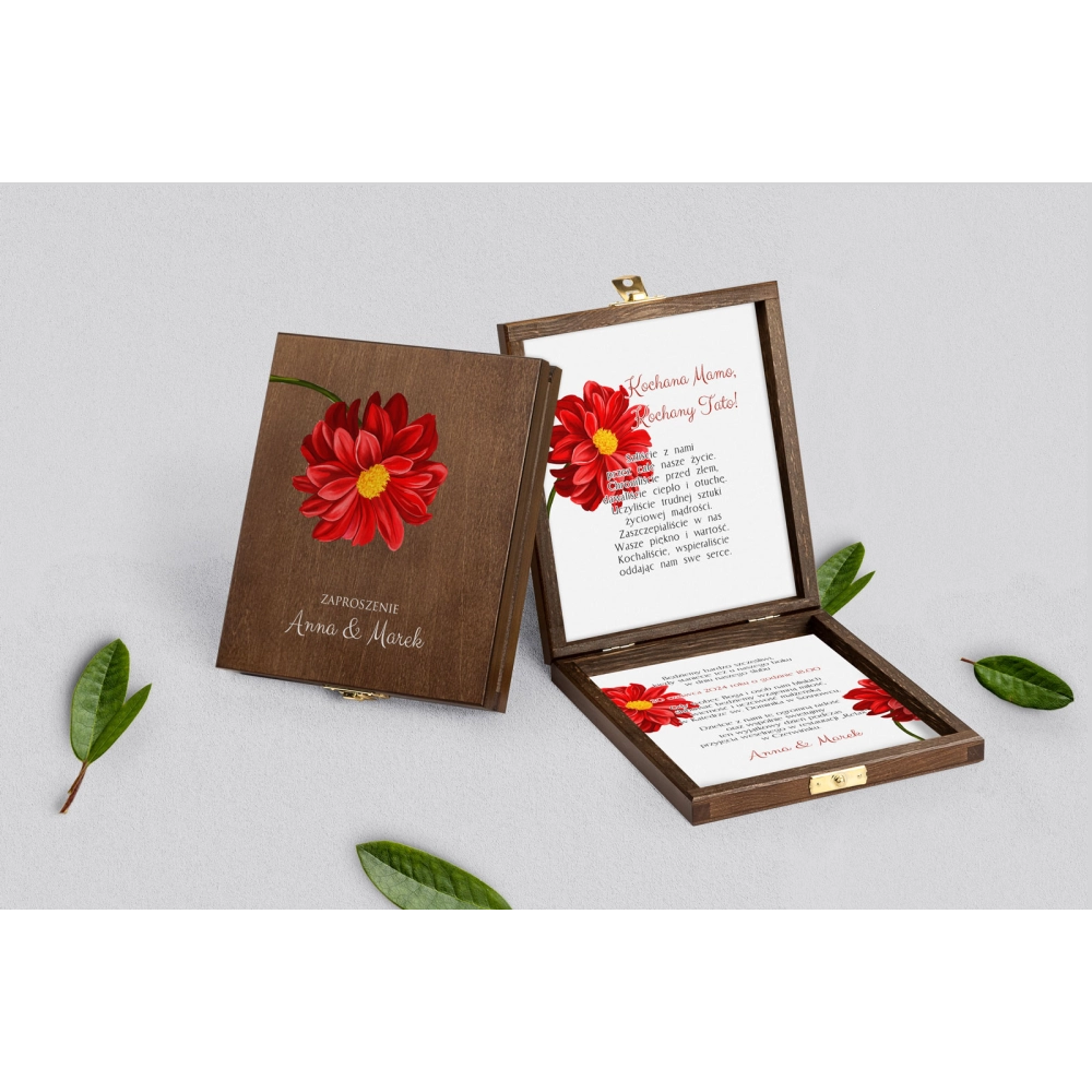 Zaproszenie dla Rodziców - brązowe Sweet Love Motyw 5