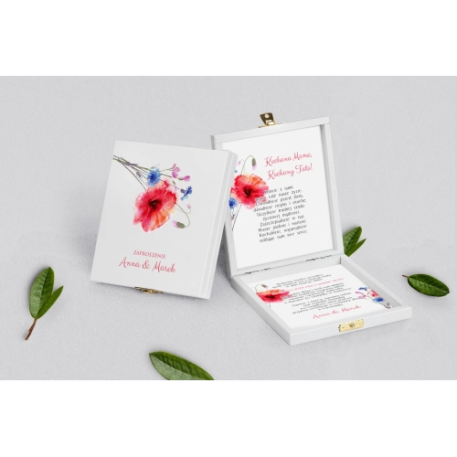 Zaproszenie dla Rodziców - białe Sweet Love Motyw 2